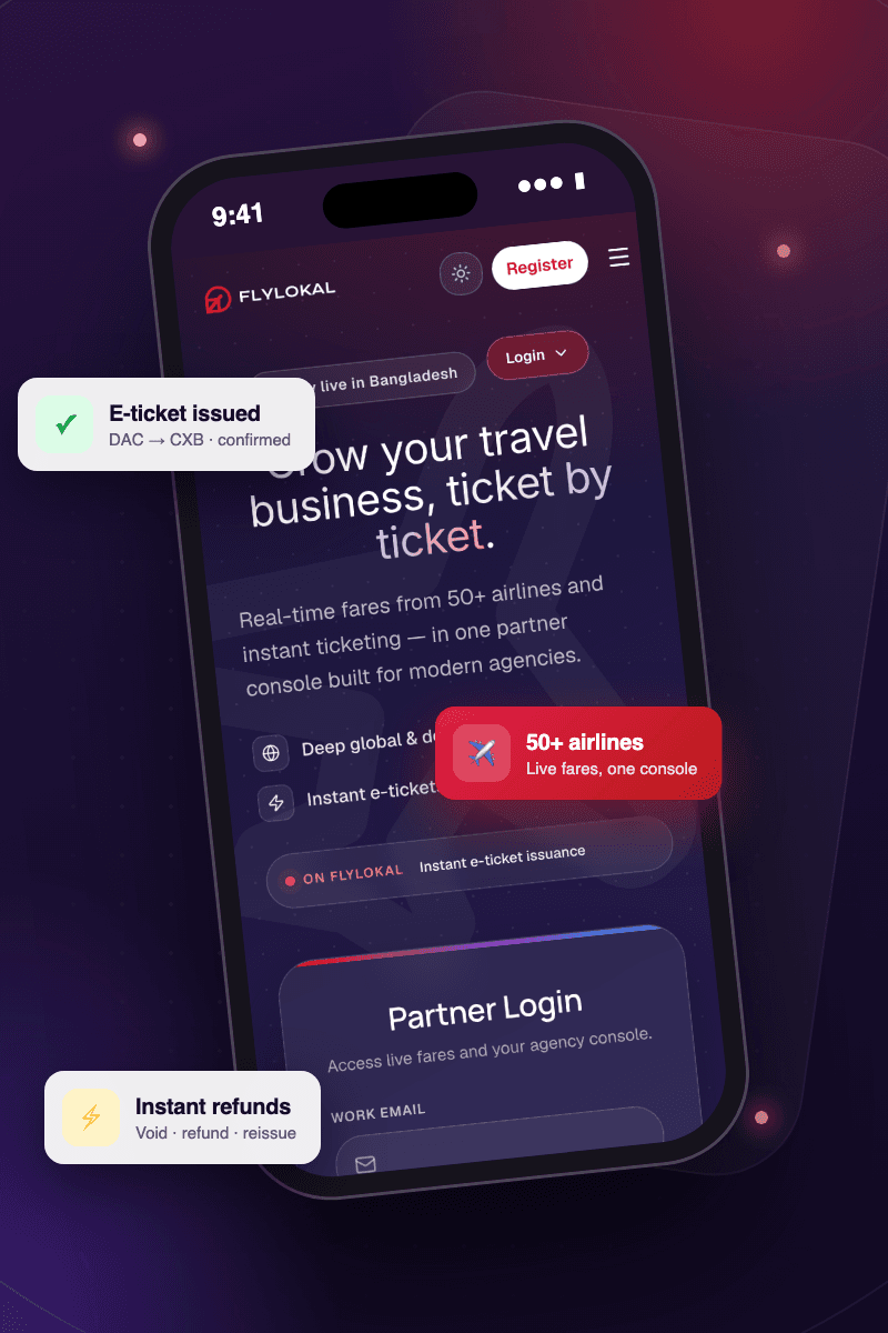 Mobile view of the Flylokal platform built by i2G Solutions